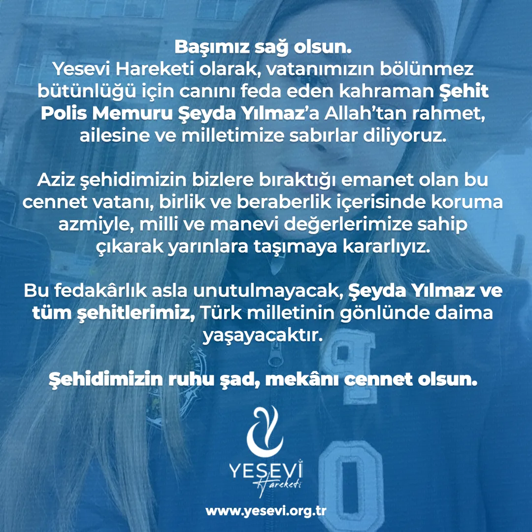 Kahraman Şehidimiz Şeyda Yılmaz’ı Rahmetle Anıyoruz