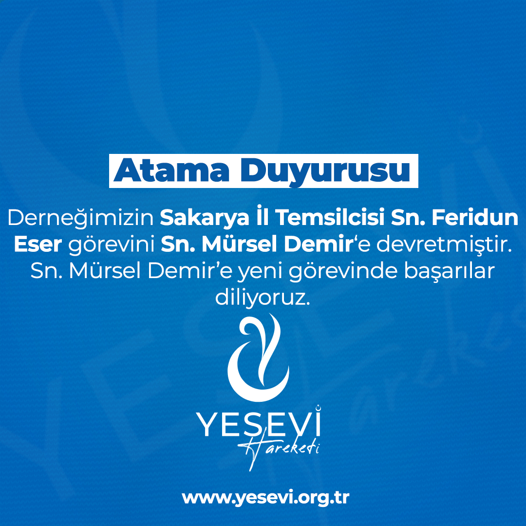 Yesevi Hareketi olarak yeni atamalarımızı gururla duyuruyoruz: